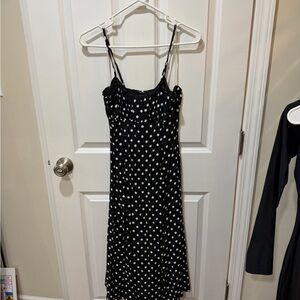 No Boundaries Black and White Polka Dot Midi Dress
